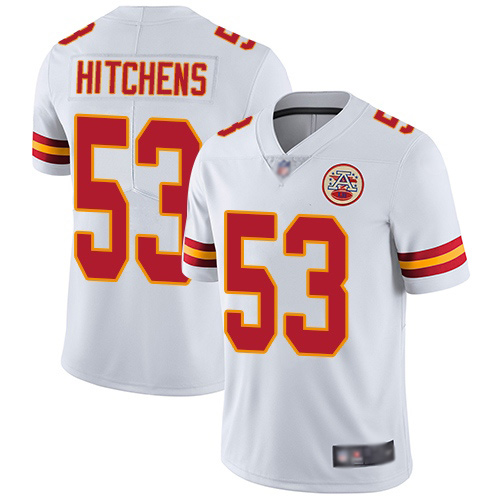Men Kansas City Chiefs 53 Hitchens Anthony White Vapor Untouchable Limited Player Nike NFL Jersey